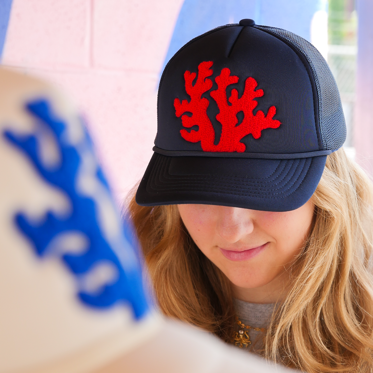 Coral Hat - Navy