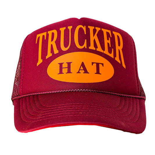 Not A Cowboy Hat (Burgundy-Orange) Trucker Hat